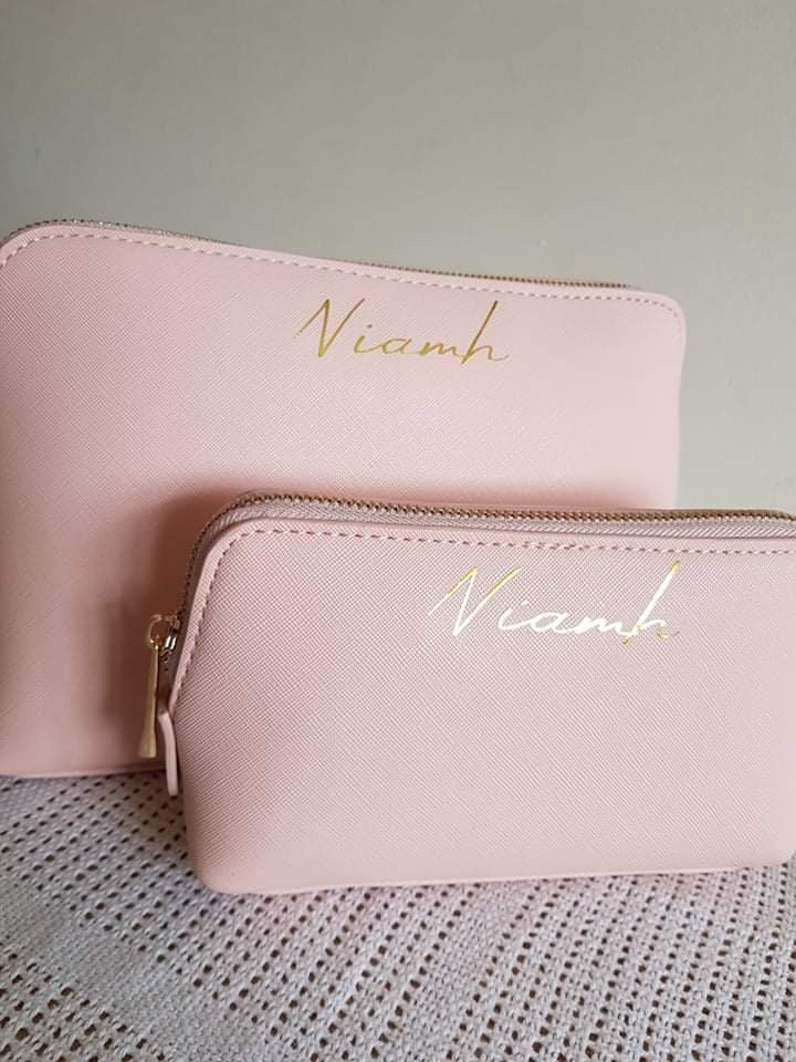 Personalised Mother's Day Gift | Makeup Cosmetics Bag | Faux Leather | Initial | Name | Monogram | For Mum | Bridesmaid | Ireland | Irish