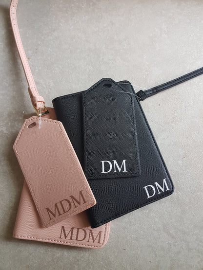 Personalised Initial Passport Cover And Luggage Tag Set | Passport Holder | Travel Gift | Holiday | Monogram | Custom | Ireland | Irish