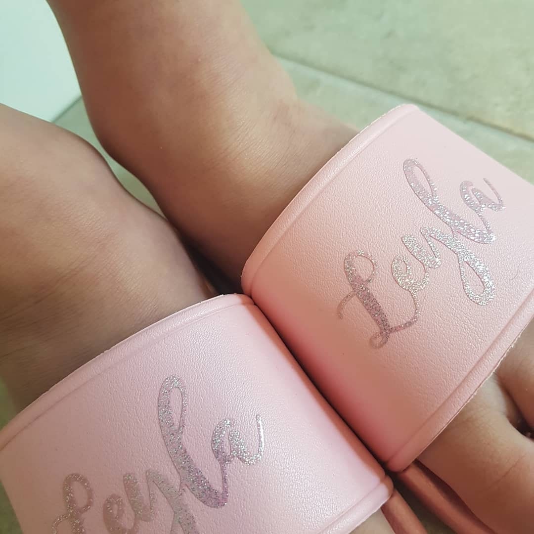 Personalised Childrens White Sliders | Kids Shoes | Sandals | Flip Flops | Summer | Footwear | Toddler | Boys | Girls | Unisex | Ireland