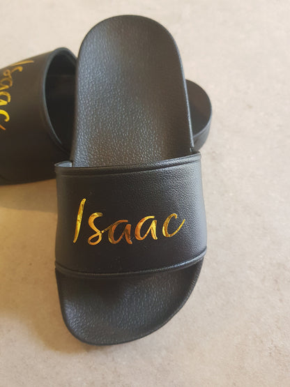 Personalised Childrens White Sliders | Kids Shoes | Sandals | Flip Flops | Summer | Footwear | Toddler | Boys | Girls | Unisex | Ireland