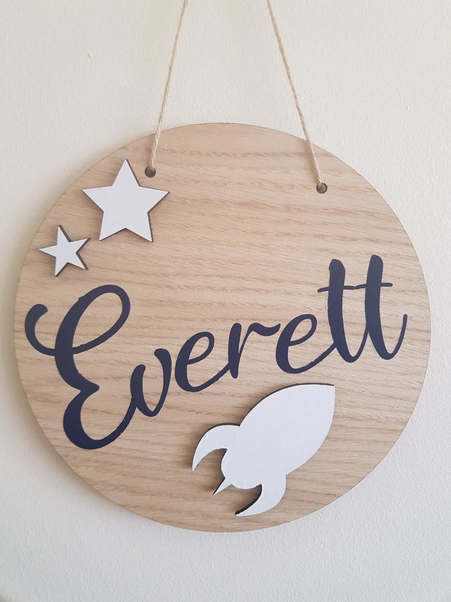 Baby Name Plaque | 20cm Round Sign | Nursery Decor | Personalised | Hanging Decoration | Custom Gift | Baby Boy | Baby Girl | Irish |Ireland