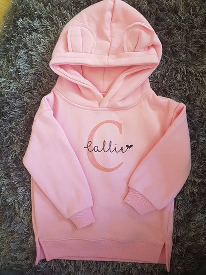 Personalised Yellow Childrens Bear Hoodie
