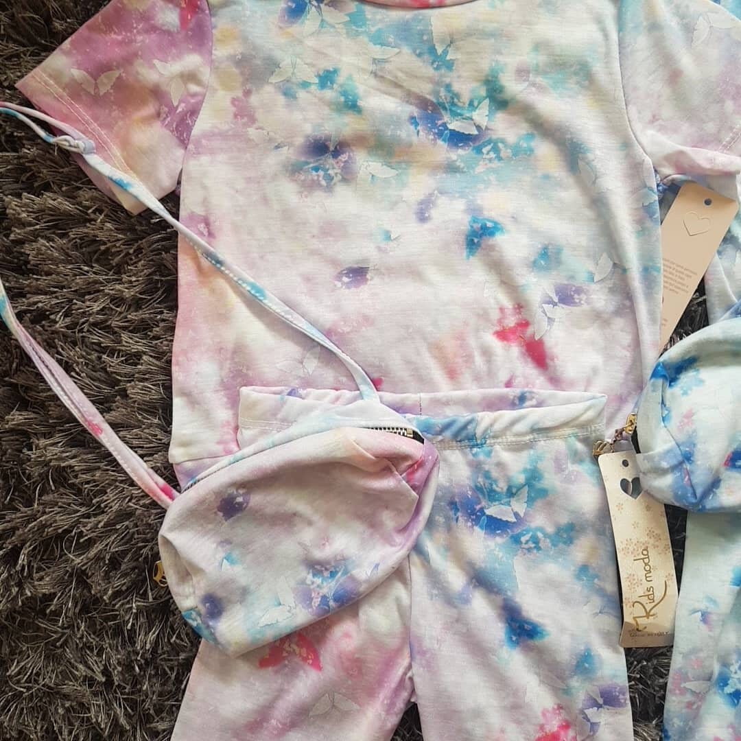 Girls Personalised Tie Dye T-shirt and Shorts Set