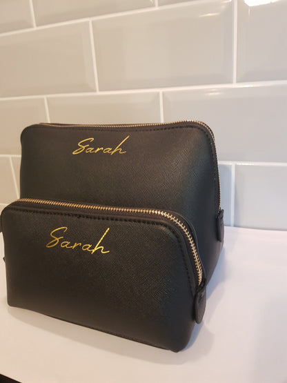 Personalised Mother's Day Gift | Makeup Cosmetics Bag | Faux Leather | Initial | Name | Monogram | For Mum | Bridesmaid | Ireland | Irish