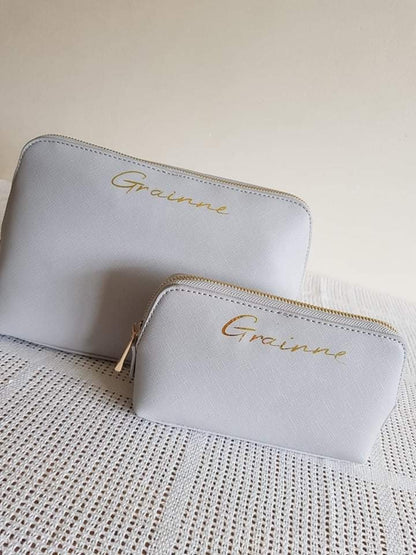 Personalised Mother's Day Gift | Makeup Cosmetics Bag | Faux Leather | Initial | Name | Monogram | For Mum | Bridesmaid | Ireland | Irish