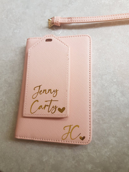 Personalised Name Initial Passport Cover And Luggage Tag Set | Passport Holder | Travel Gift | Holiday | Monogram | Custom | Ireland | Irish