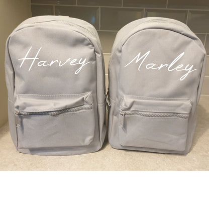 Toddler Mini Backpack | Personalised Rucksack | School Bag | Preschool | Creche | Nursery | Kids Backpack | Grey Bag | Name | Ireland Irish