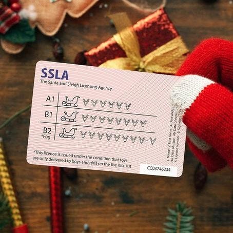 Santa's Lost Licence | Santa Missing ID | Flying | Sleigh | Christmas | Xmas | Lost | Stocking Filler | Elf Props | Ireland | Irish