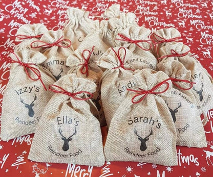 Reindeer Food Reusable Bag | Personalised Pouch | Christmas Eve Box | No Glitter | Environmentally Friendly | Santa | Ireland | Irish