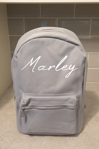 Toddler Mini Backpack | Personalised Rucksack | School Bag | Preschool | Creche | Nursery | Kids Backpack | Grey Bag | Name | Ireland Irish