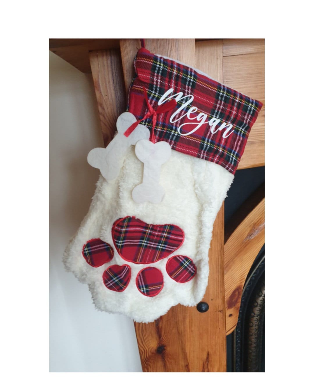 Personalised Dog Christmas Stocking, Pet Santa Sack, Custom Dog Gift, Xmas, Puppy Present, Red Stocking, Dogs Decoration  Ireland, Irish