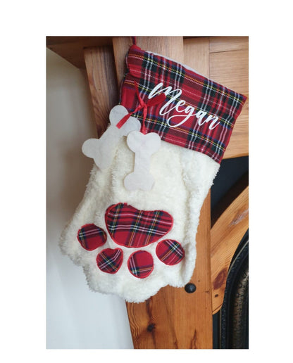 Personalised Dog Christmas Stocking, Pet Santa Sack, Custom Dog Gift, Xmas, Puppy Present, Red Stocking, Dogs Decoration  Ireland, Irish