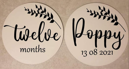 Baby Milestone Discs Set | Monthly Plaques | Newborn Birth Announcement | Photo Prop | Hello World | Baby Shower Gift | Ireland | Irish