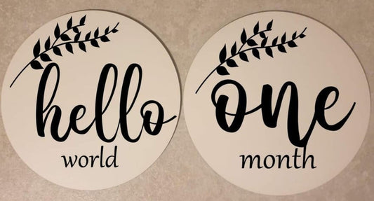 Baby Milestone Discs Set | Monthly Plaques | Newborn Birth Announcement | Photo Prop | Hello World | Baby Shower Gift | Ireland | Irish