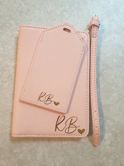 Personalised Name Initial Passport Cover And Luggage Tag Set | Passport Holder | Travel Gift | Holiday | Monogram | Custom | Ireland | Irish