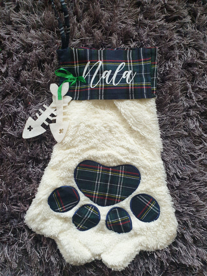 Cat Christmas Stocking, Pet Santa Sack, Custom Cat Gift, Animal Gift, Xmas, Kitten, Present, Red Stocking, Cats Decoration, Ireland, Irish
