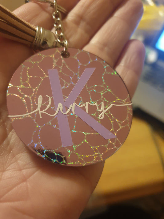 Personalised Name Keyring, Custom Key chain, Stocking Filler, Christmas Gift For Her, Xmas,  Key holder, Round, Car Keys, Ireland, Irish