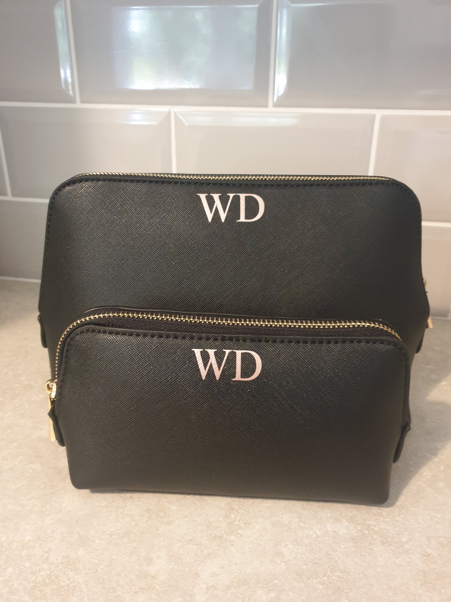 Personalised Makeup Cosmetics Bag | Faux Leather | Initial | Name | Monogram | Gift | Ladies | Bridesmaid | Bridal | Ireland | Irish