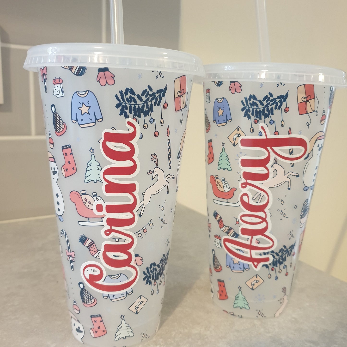Christmas Colour Changing Cold Cup | Stocking Filler | Festive Tumbler | Straw Drink Container | Xmas Eve Box | Snowman | Ireland | Irish