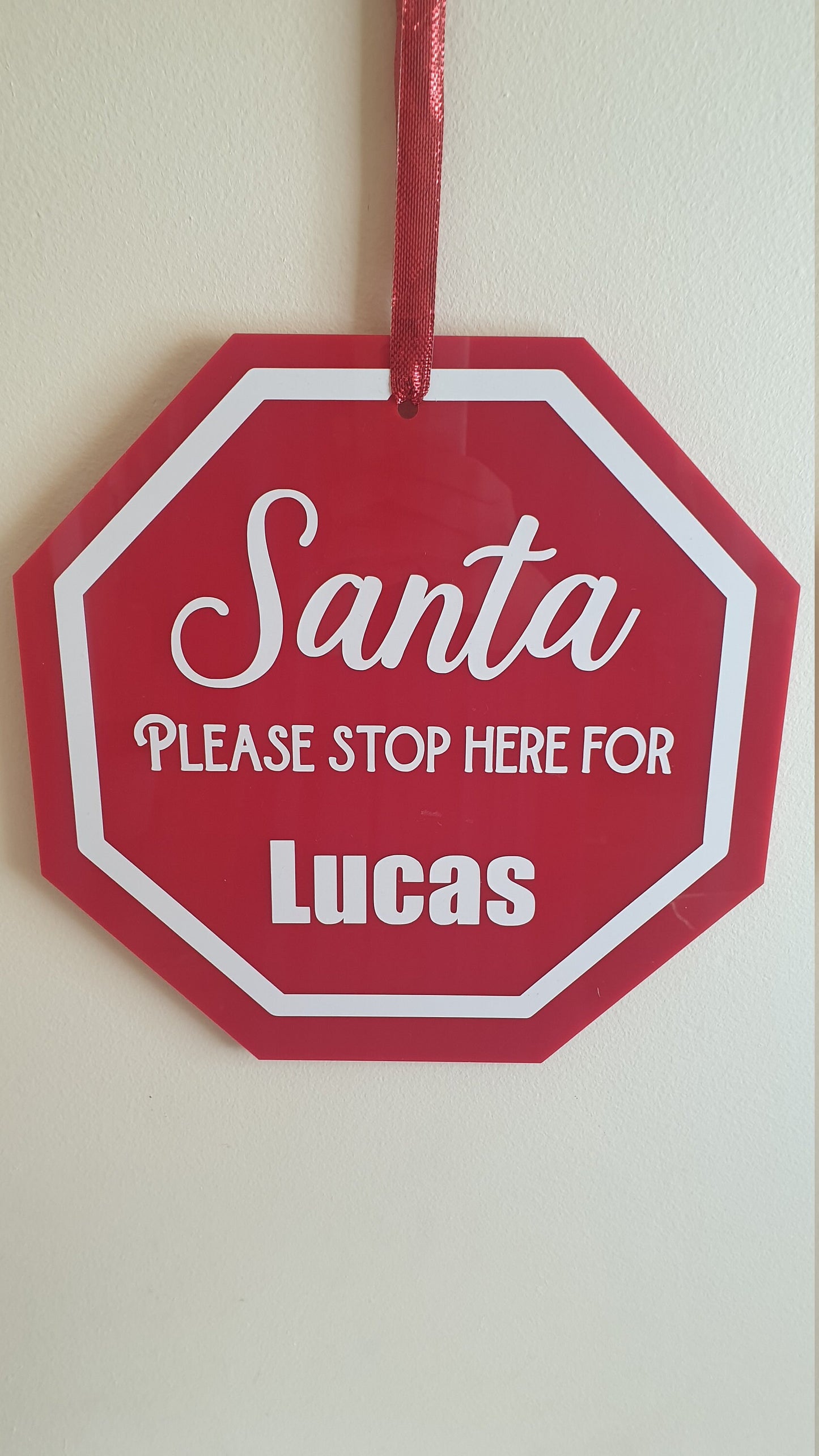 Santa Please Stop Here Sign, Indoor or Outdoor Plaque, Door Sign, Christmas Decoration, Xmas Eve, Festive, Custom, Ireland, Irish