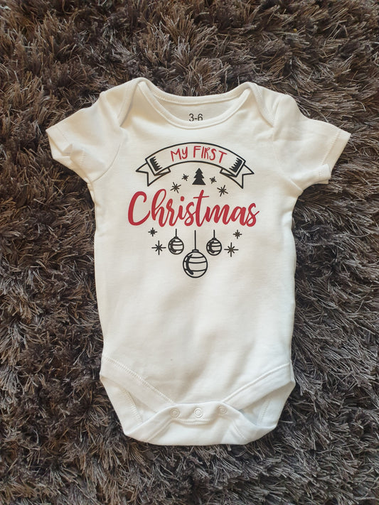 My First Christmas Baby Vest