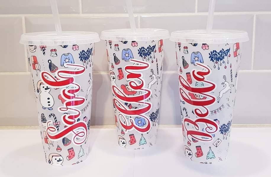 Christmas Colour Changing Cold Cup | Stocking Filler | Festive Tumbler | Straw Drink Container | Xmas Eve Box | Snowman | Ireland | Irish