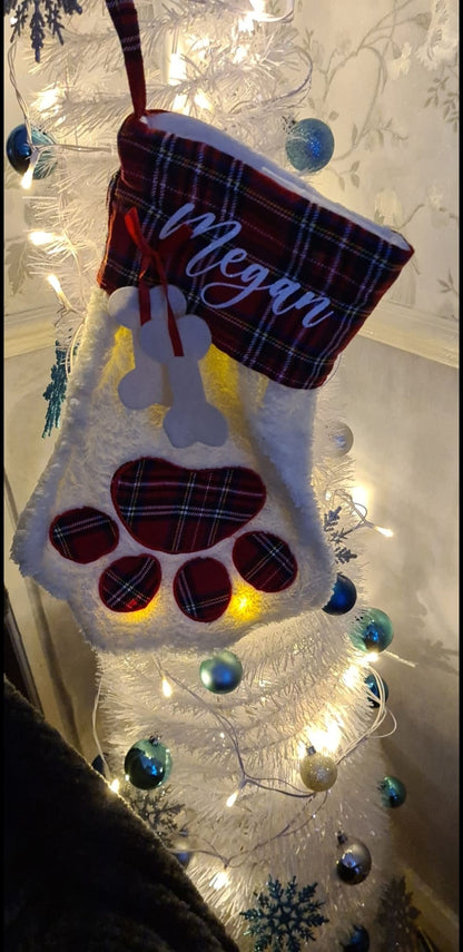 Personalised Dog Christmas Stocking, Pet Santa Sack, Custom Dog Gift, Xmas, Puppy Present, Red Stocking, Dogs Decoration  Ireland, Irish