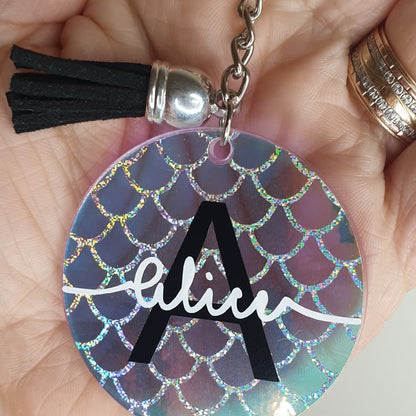Personalised Name Keyring, Custom Key chain, Stocking Filler, Christmas Gift For Her, Xmas,  Key holder, Round, Car Keys, Ireland, Irish