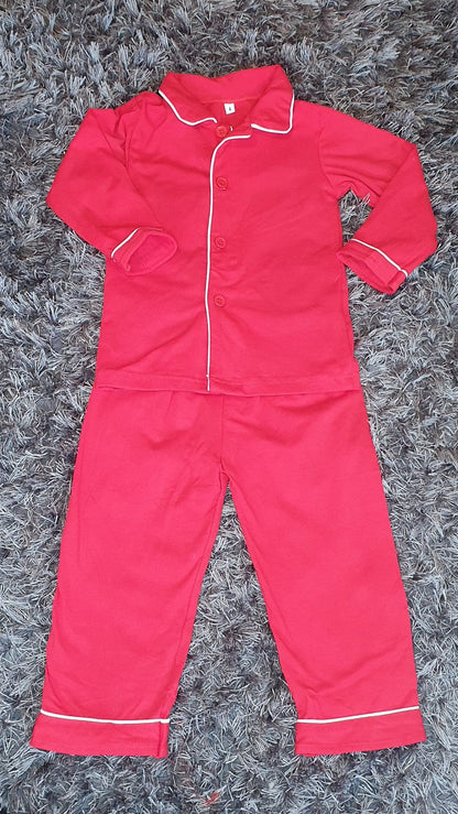 Christmas Personalised Button Up Pyjamas