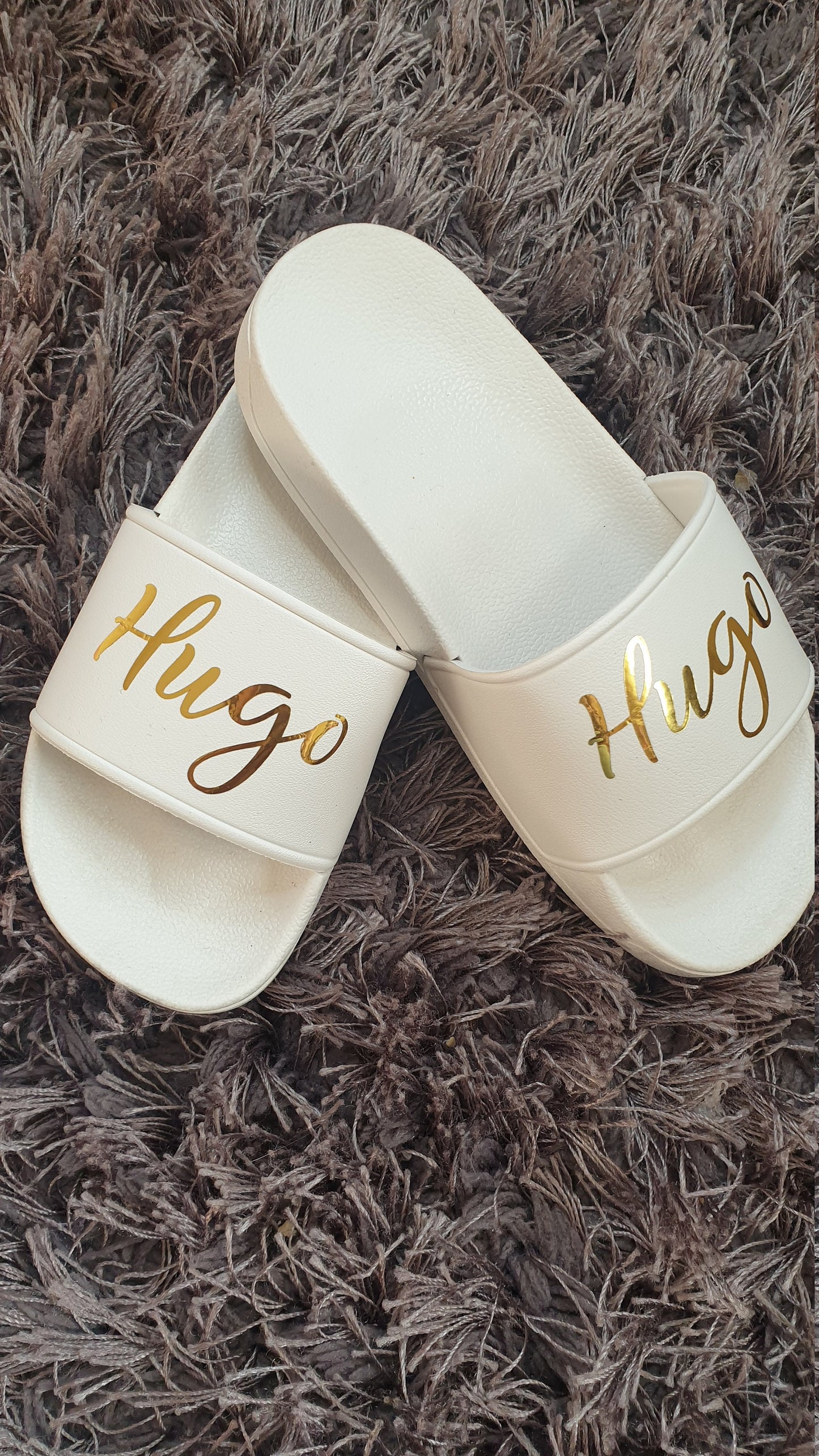 Personalised Childrens White Sliders | Kids Shoes | Sandals | Flip Flops | Summer | Footwear | Toddler | Boys | Girls | Unisex | Ireland