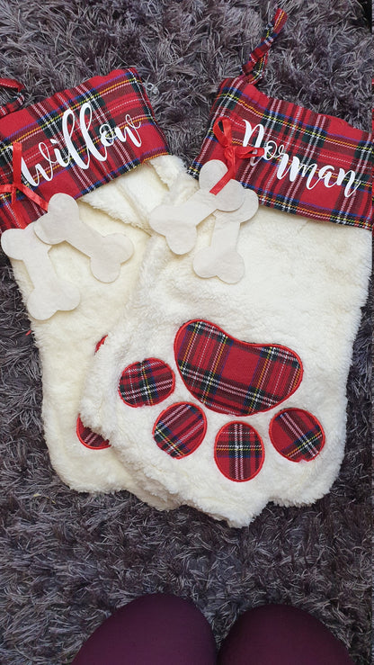 Personalised Dog Christmas Stocking, Pet Santa Sack, Custom Dog Gift, Xmas, Puppy Present, Red Stocking, Dogs Decoration  Ireland, Irish