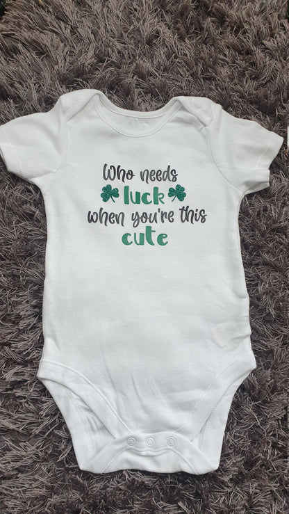 Lucky St Patrick's Day Baby Vest