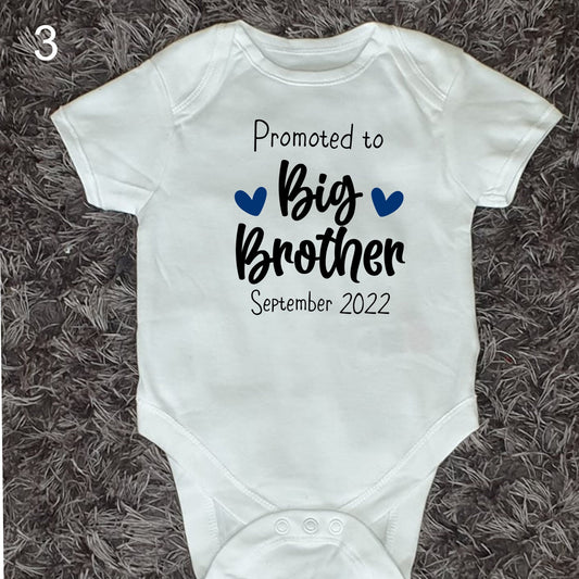 Promoted To Big Brother Baby Vest | Personalised Baby Vest | Pregnancy Announcement | Sibling Gift | Bodysuit | Any Text  | Ireland | Irish