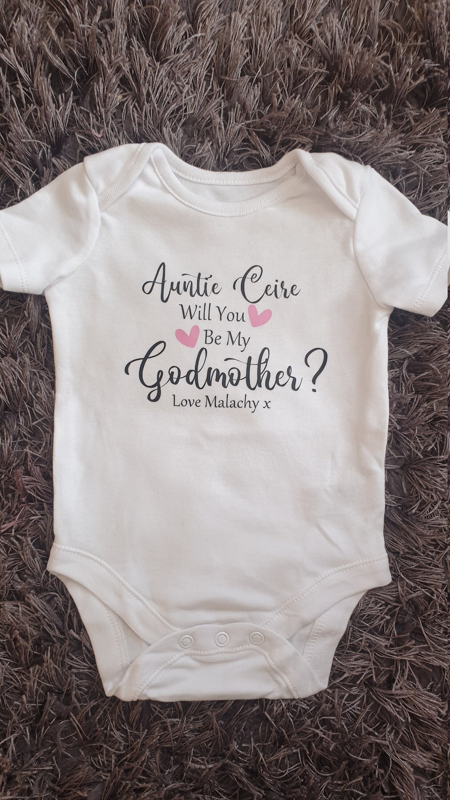 Will You Be My Godmother Iron on Transfer| Personalised Decal | Any Text | Personalised | Baby Boy | Baby Girl | Christening | Ireland