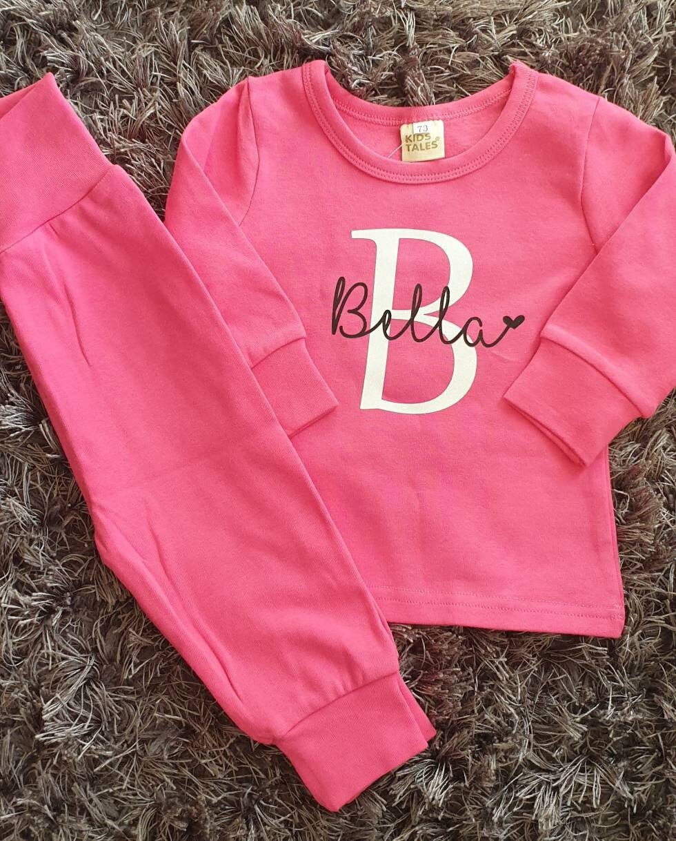 Personalised Childrens Loungewear Set With Name and Initial
