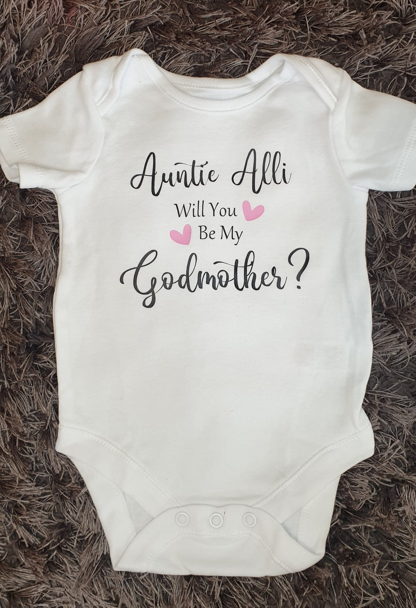 Will You Be My Godmother Iron on Transfer| Personalised Decal | Any Text | Personalised | Baby Boy | Baby Girl | Christening | Ireland