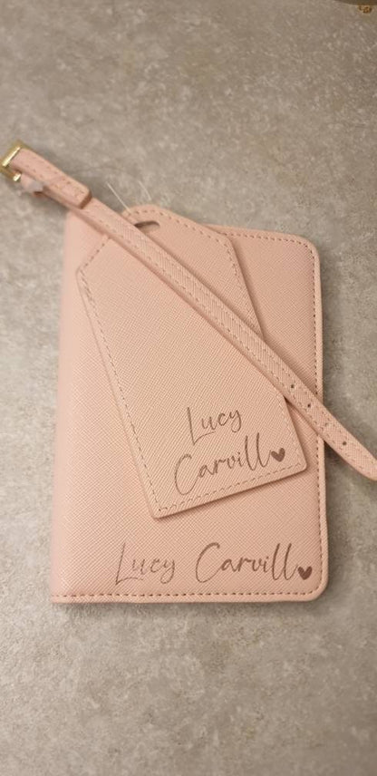 Personalised Name Initial Passport Cover And Luggage Tag Set | Passport Holder | Travel Gift | Holiday | Monogram | Custom | Ireland | Irish