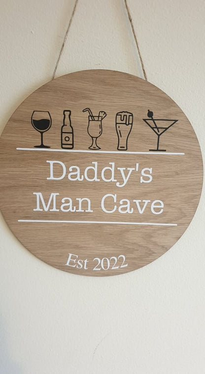Home Bar Plaque | 20cm Round Sign | Personalised | Hanging Decoration | Custom Gift | Father's Day | Dad's Shed | Man Cave | Irish |Ireland