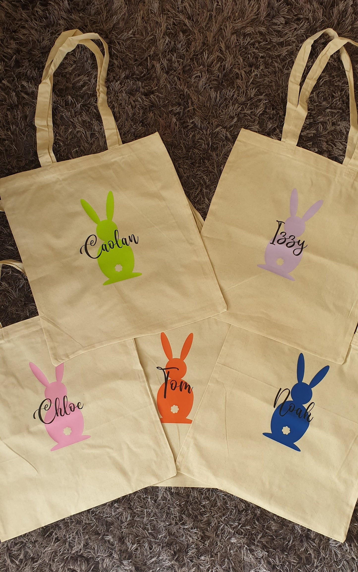 Personalised Easter Bunny Kids Tote Bag | Easter Gift | Ireland | Irish | Easter Rabbit | Bunnie| Reusable | Easter Present | Custom Gift