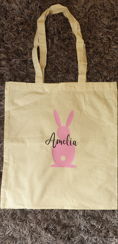 Personalised Easter Bunny Kids Tote Bag | Easter Gift | Ireland | Irish | Easter Rabbit | Bunnie| Reusable | Easter Present | Custom Gift