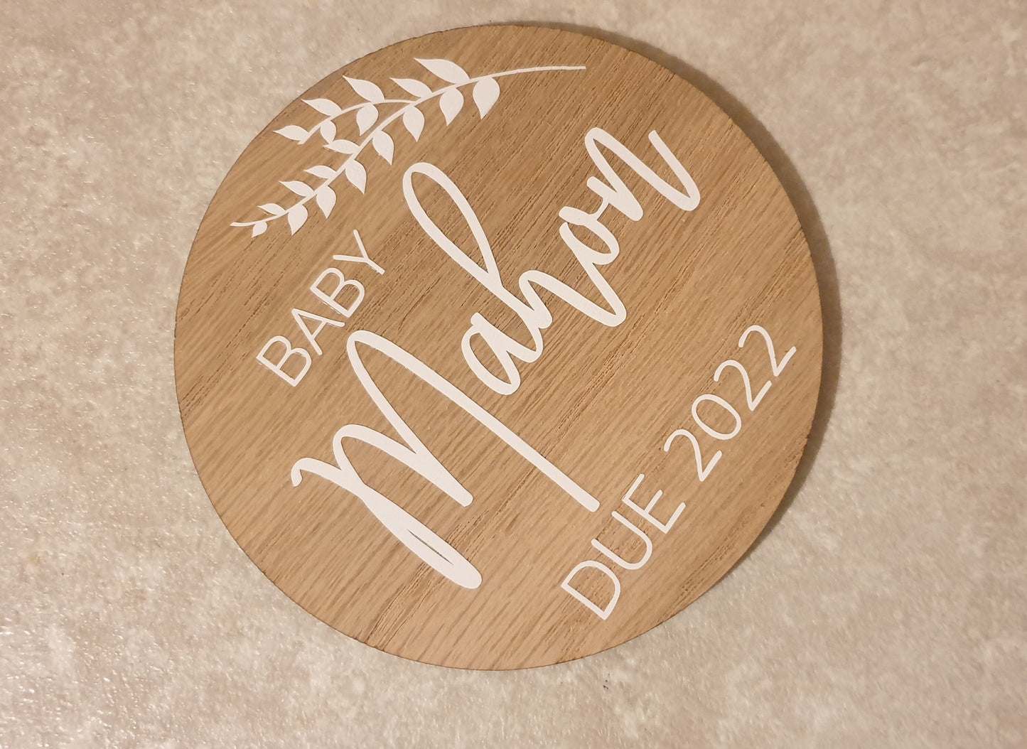Pregnancy Announcement Disc | New Baby Plaque | Birth Announcement | Scan Photo Prop | Mum To Be Gift | Custom Keepsake | Ireland | Irish