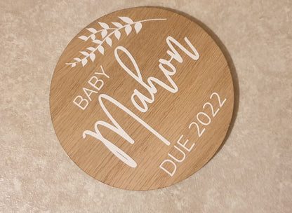 Pregnancy Announcement Disc | New Baby Plaque | Birth Announcement | Scan Photo Prop | Mum To Be Gift | Custom Keepsake | Ireland | Irish