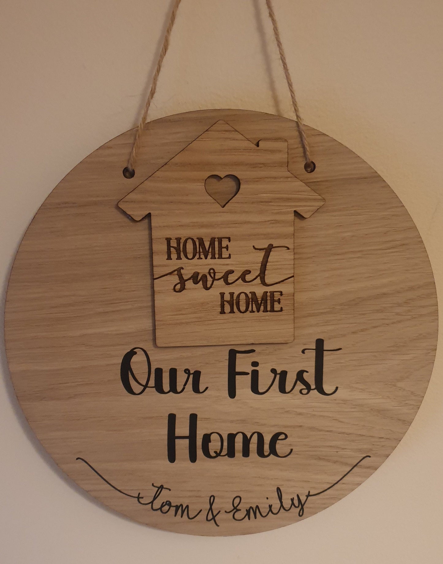 New Home Gift | Housewarming Present | First Home Plaque | 20cm Round Sign | Personalised | Hanging Decoration | Custom | Irish |Ireland