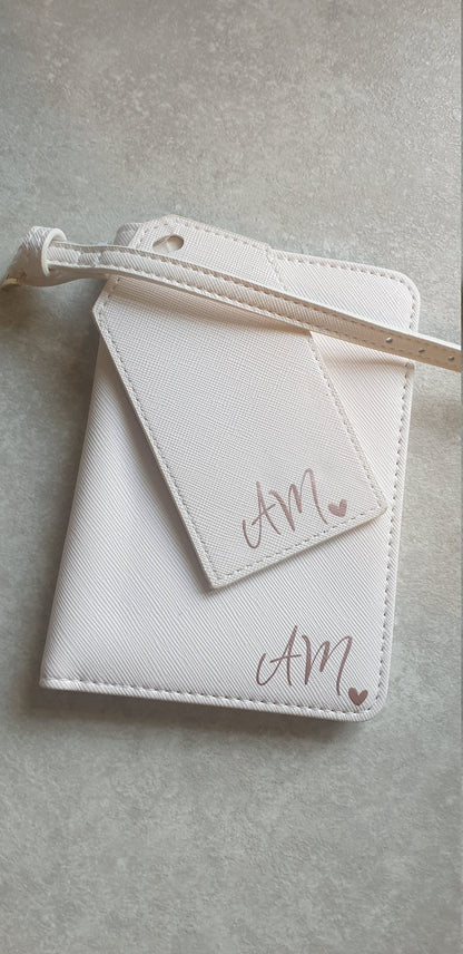 Personalised Name Initial Passport Cover And Luggage Tag Set | Passport Holder | Travel Gift | Holiday | Monogram | Custom | Ireland | Irish