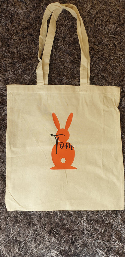 Personalised Easter Bunny Kids Tote Bag | Easter Gift | Ireland | Irish | Easter Rabbit | Bunnie| Reusable | Easter Present | Custom Gift
