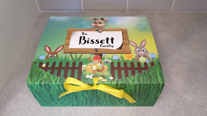 Personalised Easter Treat Box, Favour Box, Fillable Snack Grazing Box, Childrens Gift Easter Bunny, Reusable Keepsake, Ireland, Irish