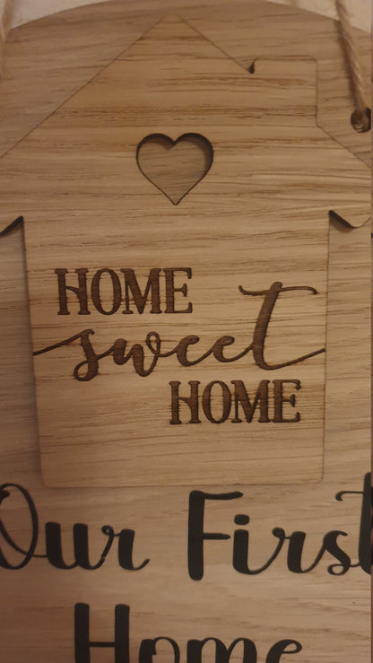 New Home Gift, Housewarming Present, First House Plaque, Forever Home, 20cm Round Sign, Personalised | Hanging Decoration, Irish, Ireland