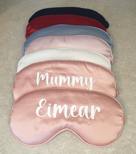 Personalised Satin Sleep Mask, Eye Mask, Mothers Day Gift,  Bridesmaid, Hen Party Favourite, Name, Custom Gift for Mum Mom, Ireland, Irish