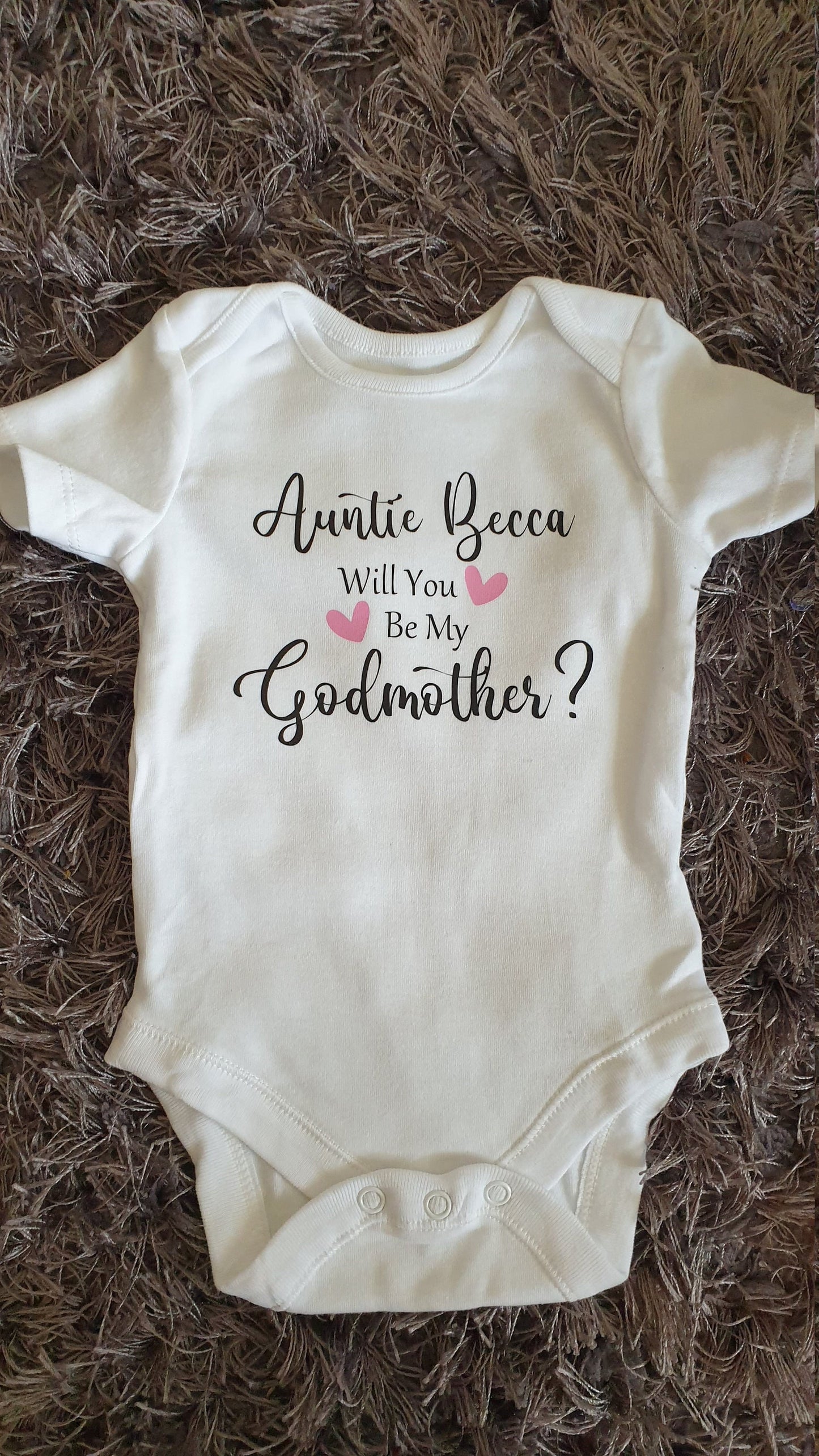 Will You Be My Godmother Iron on Transfer| Personalised Decal | Any Text | Personalised | Baby Boy | Baby Girl | Christening | Ireland