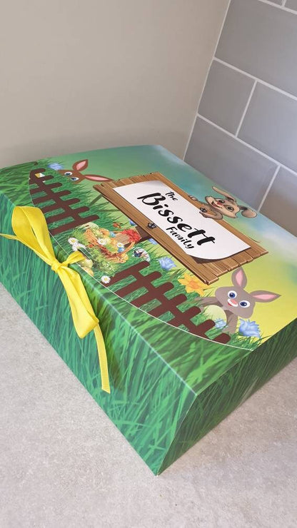 Personalised Easter Treat Box, Favour Box, Fillable Snack Grazing Box, Childrens Gift Easter Bunny, Reusable Keepsake, Ireland, Irish